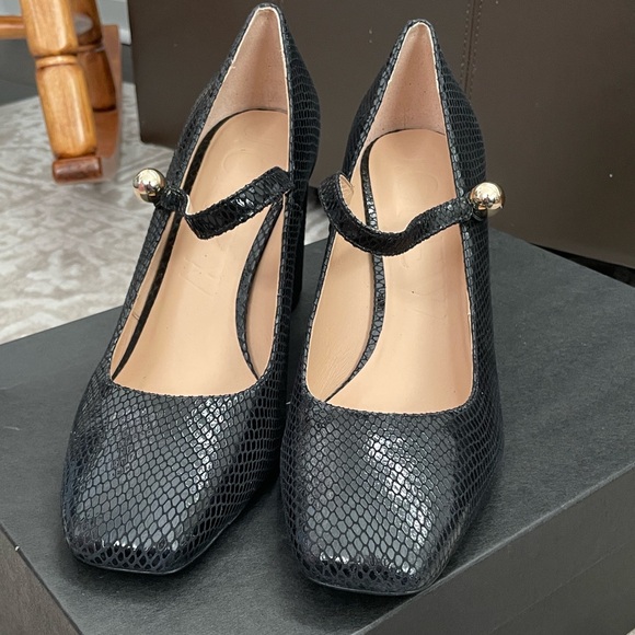 $228 msrp new in box J. Crew Maisie mary Jane in snake embossed leather 10.5 - Picture 2 of 5